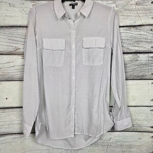 Express Polka Dot Button Front Shirt Small Long Sleeve